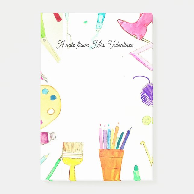 A note from the Teacher Pencils School Watercolor  (Front)