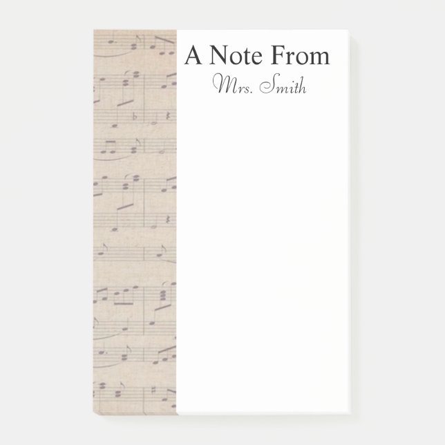 A Note From Vintage Sheet Music Note Musician (Front)