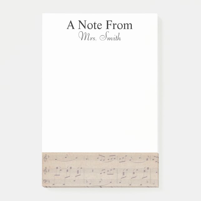 A Note From Vintage Sheet Music Note Musician (Front)