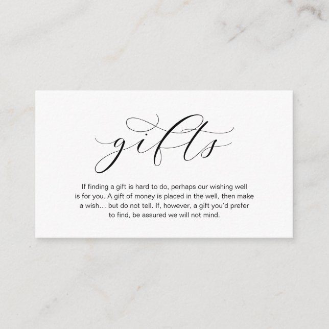 A note on gifts, beautiful elegance luxury enclosure card (Front)