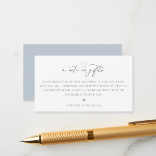 A Note On Gifts Dusty Blue Wedding Enclosure Card
