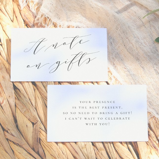 A Note On Gifts Elegant Minimalist Script Birthday Enclosure Card (Creator Uploaded)