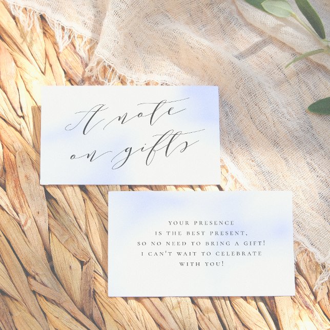 A Note On Gifts Elegant Minimalist Script Birthday Enclosure Card (Creator Uploaded)