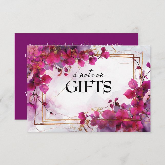A note on Gifts Fuchsia Enchantment: Watercolor  Enclosure Card (Front/Back)