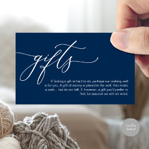 A note on gifts, honeymoon fund cash enclosure card