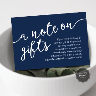 A Note On Gifts, Honeymoon Fund Cash Wish Enclosure Card