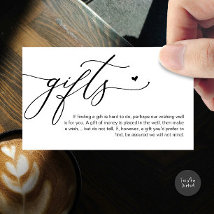 A note on gifts, Honeymoon Fund, Wish, Cash Enclosure Card