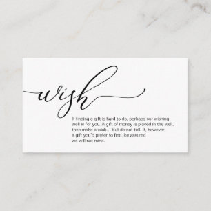 A note on gifts, Honeymoon Wish Enclosure Card