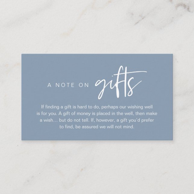 A note on gifts, Honeymoon Wish Fund Cash Enclosure Card (Front)