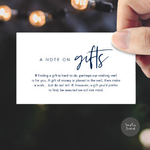 A note on gifts, Honeymoon Wish Fund Cash Enclosure Card
