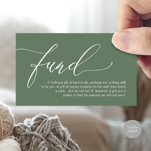 A note on gifts, honeymoon wish fund cash enclosure card
