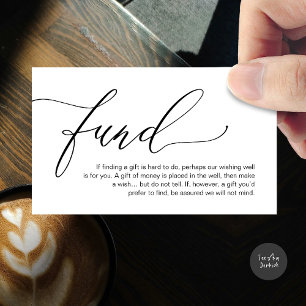 A note on gifts, honeymoon wish fund cash enclosure card