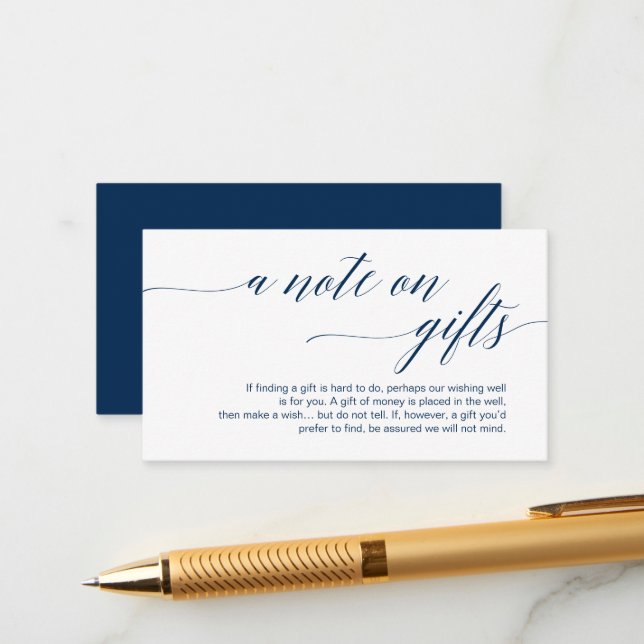 A note on gifts, Modern Classy Script Enclosure Card (Front/Back In Situ)