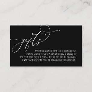 A Note On Gifts, Modern Romantic Elegant Wedding Enclosure Card