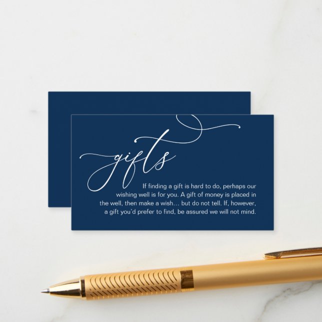 A Note On Gifts, Modern Romantic Elegant Wedding Enclosure Card (Front/Back In Situ)