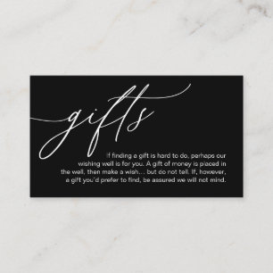 A Note On Gifts, Modern Romantic Elegant Wedding Enclosure Card