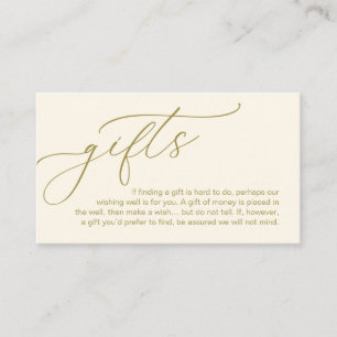 A Note On Gifts, Modern Romantic Elegant Wedding Enclosure Card