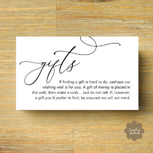 A Note On Gifts, Modern Romantic Elegant Wedding Enclosure Card