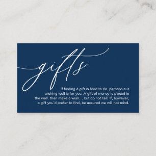 A Note On Gifts, Modern Romantic Elegant Wedding Enclosure Card