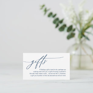 A Note On Gifts, Modern Romantic Elegant Wedding Enclosure Card
