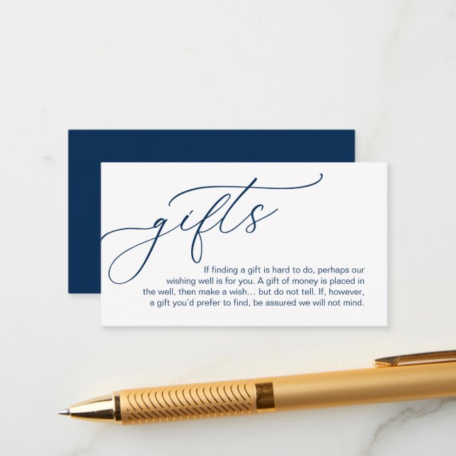 A Note On Gifts, Modern Romantic Elegant Wedding Enclosure Card (Front/Back In Situ)