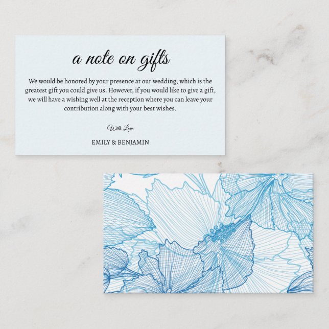 A Note On Gifts Wedding Enclosure Card (Front/Back)