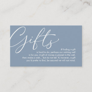 A note on gifts, wedding honeymoon wish enclosure card