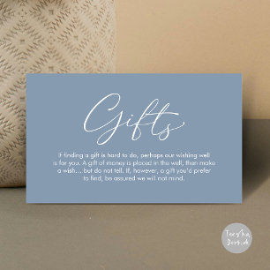 A note on gifts, wedding honeymoon wish enclosure card