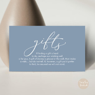A note on gifts, wedding honeymoon wish enclosure card
