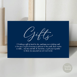 A note on gifts, wedding honeymoon wish enclosure card