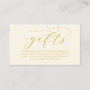 A Note On Wedding Gifts, Beautiful Elegance Luxury Enclosure Card