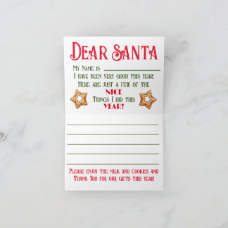 A Note to Santa! Card