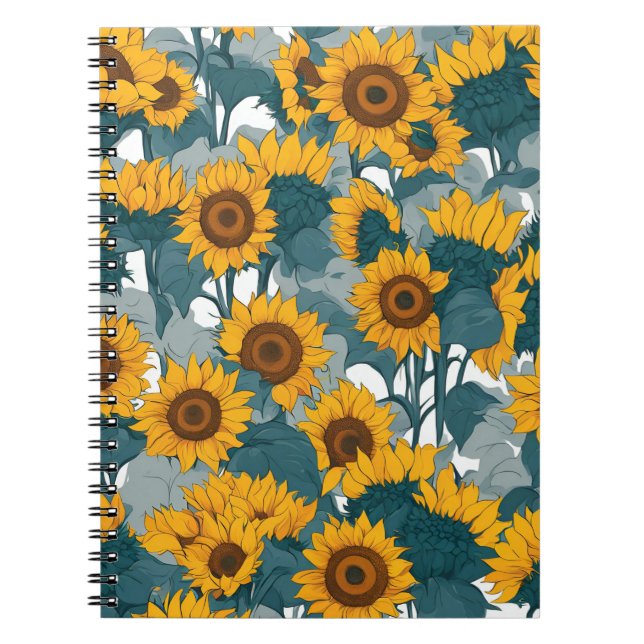 A Notebook with Sunlit Sunflower Fields (Front)