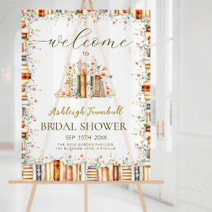 A Novel Kind of Love Acrylic Bridal Shower Welcome Acrylic Sign