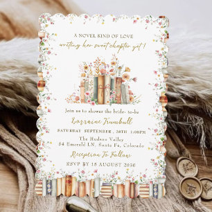 A Novel Kind of Love - Book Story Bridal Shower Invitation