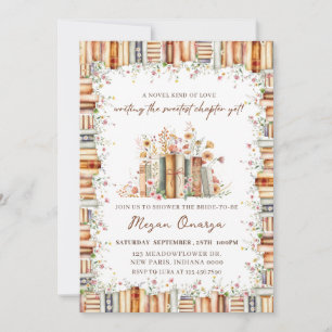A Novel Kind of Love Book Theme Bridal Shower   Invitation