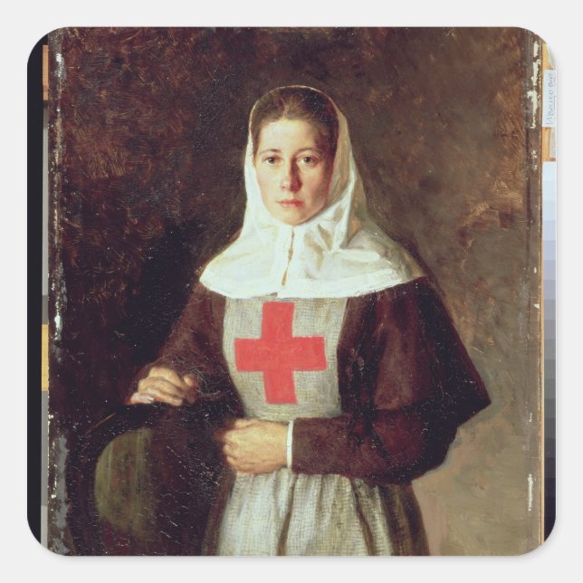 A Nurse, 1886 Square Sticker (Front)