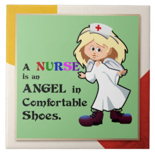 A nurse is an angel in comfortable shoes tile