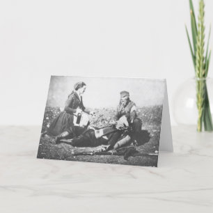 A Nurse Tending a Wounded Man Card