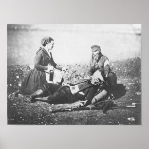 A Nurse Tending a Wounded Man Poster