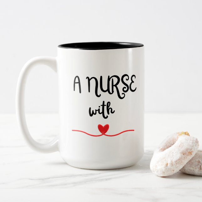 A Nurse With Heart Mug (With Donut)