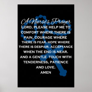 A Nurse's Prayer poster