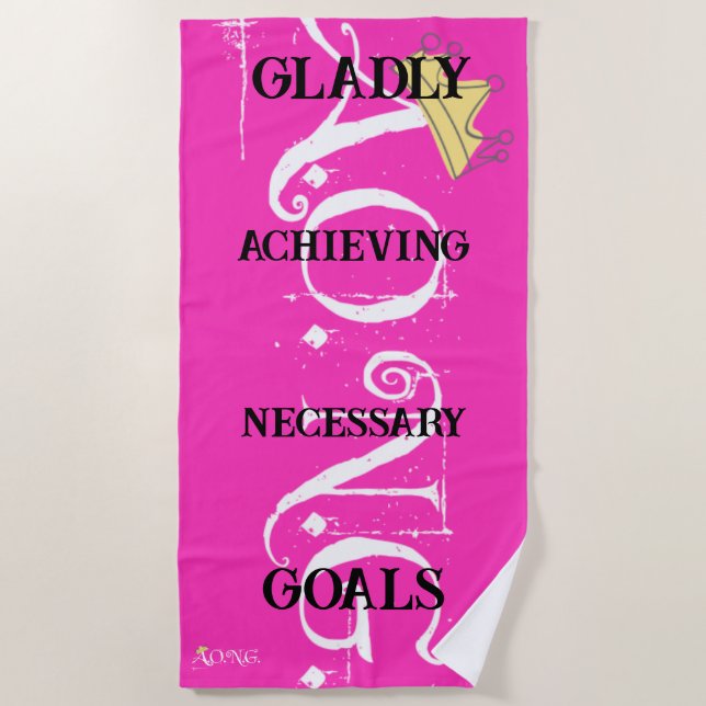 A.O.N.G pink Beach Towel (Front)