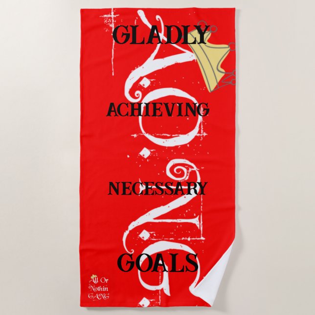A.O.N.G. red Beach Towel (Front)