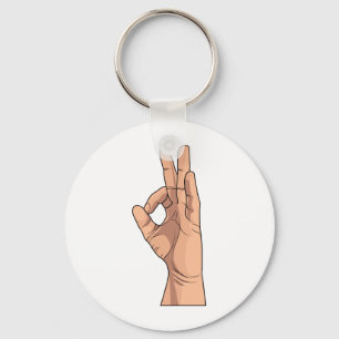 A OK ~ Hand Sign and Gestures a-ok Key Ring