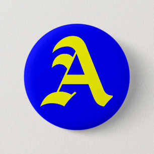 A - old english 6 cm round badge