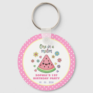 A One in a Melon 1st Birthday Keychain