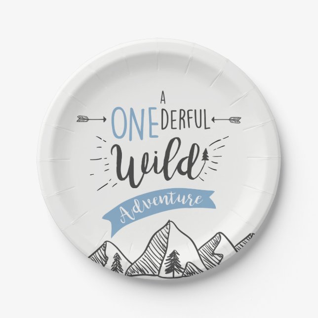 A Onederful Wild Adventure Paper Plate Boy (Front)