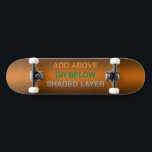 A or B Shaded area Skateboard<br><div class="desc">The back ground orange is color select so can use color picker. Can add above or below the dark shaded area along sides. All three text layers remove.</div>