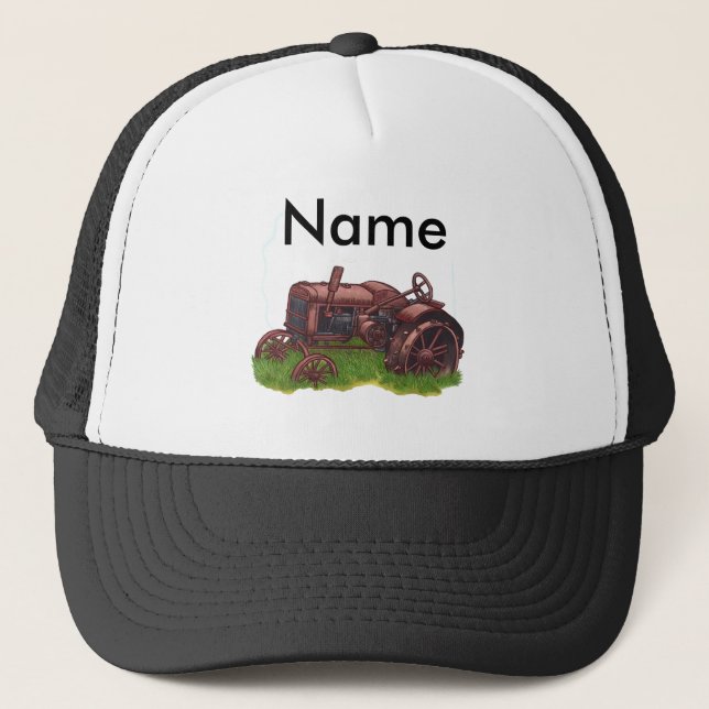A Out To Pasture Farmer Tractor hat (Front)